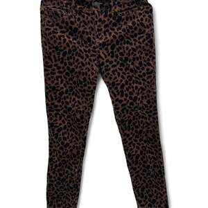 Ann Taylor‎ Loft Leopard Print Velvet Super Skinny Pants